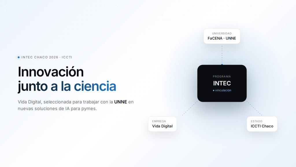 Vida Digital seleccionada en INTEC Chaco 2026 - vinculacion con la UNNE e ICCTI
