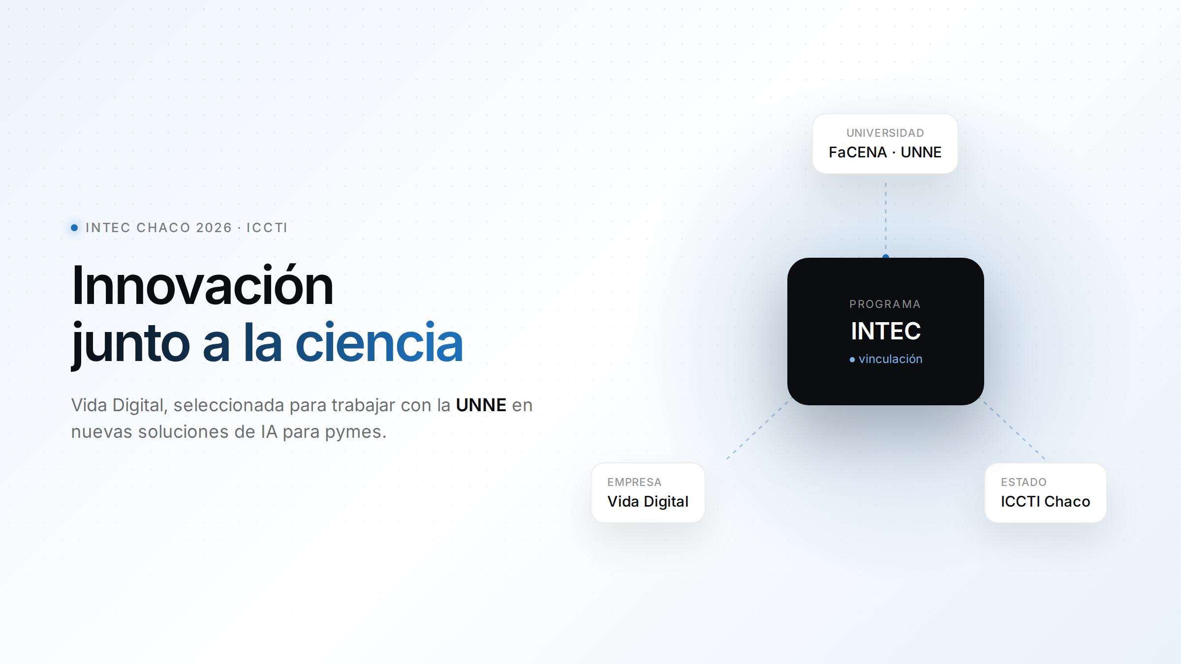 Vida Digital seleccionada en INTEC Chaco 2026 - vinculacion con la UNNE e ICCTI